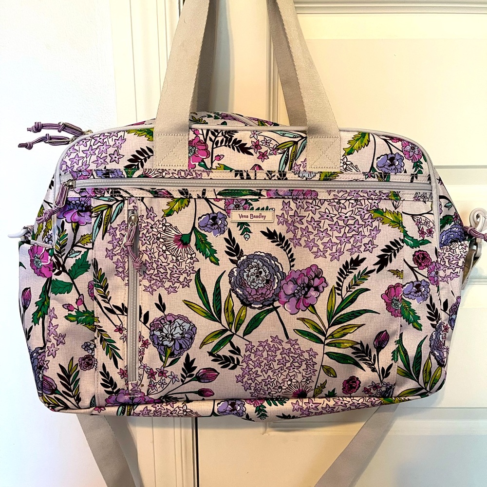 Vera Bradley Lavender Botanical Lighten Up Compact Weekender Travel Bag